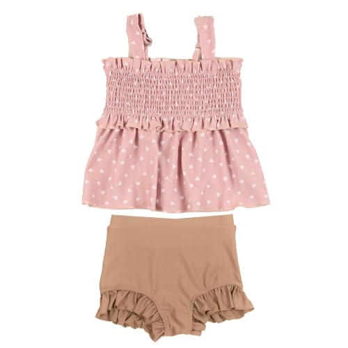 Amazon.co.jp: [AMUSA] ハート柄シャーリングフリル水着 セパレート